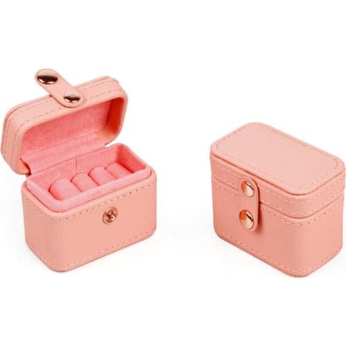 New Women Jewelry Packaging Box Solid PU Leather Jewelry Box Necklace Ring Storage Case Organizer Display