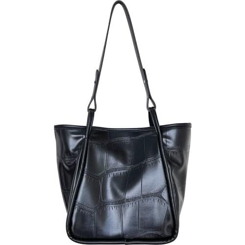 The New Bag Womens Fashion Large-capacity One-shoulder Bag All-match Solid Color Casual HandbagSimplicity Tote Bag Shopping Bag