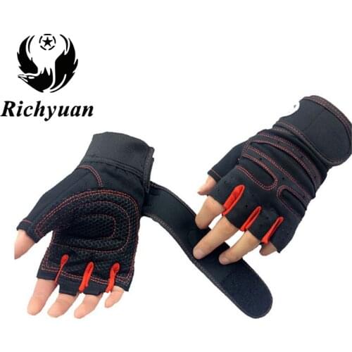 New Fashion Gym Gloves Body Building Weight Lifting Gloves Men Women Custom Exercise Protect Wrist Training Fitness Gloves
