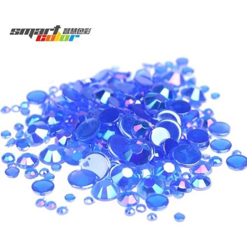 Jelly Blue Color Fashion Multi-size Optional Acrylic Rhinestones Shoes Clothing Decorations Sparkling Nail Art Decorations