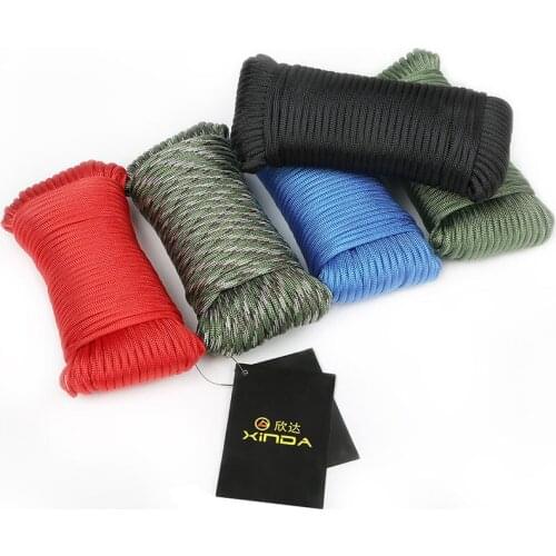 Rock Climbing Rope 550 Paracord Military Survival Cordage 4mm Diameter Camping Hiking 9 Strand Parachute Cord Safety Rope