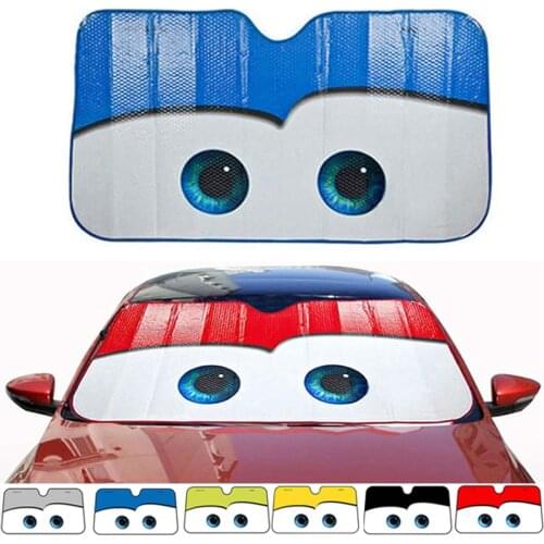 Car Sun Visor Big Eyes Window Visor Foils Windshield Sunshade Aluminium Foil Cartoon Car Decoration