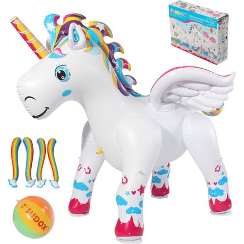 Unicorn Sprinkler Durable Inflatable Water Large Spray Toy for Children Outdoor Games Lawn Garden Child Water Spray Cartoons Toy