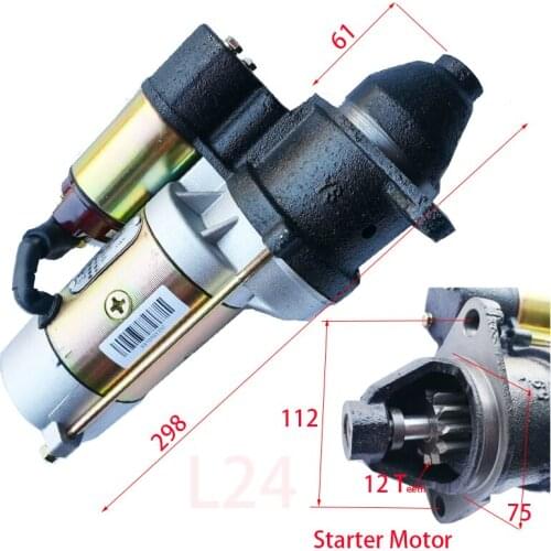 Starter motor (choose according to your engine model) for Changchai single engine L28(24V motor)/L24/L1105/1115, Part number