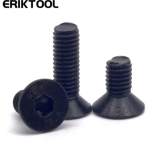 30pcs M3 15pcs M4 10pcs M5 5pcs M6 Alloy Steel Hexagon Hex Flat Head Cap Allen Bolt Screws Full Thread L=8-20mm