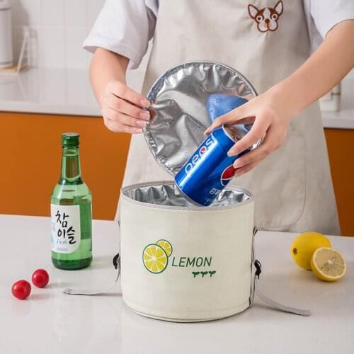 Retractable Lunch Bags for Women Large Luxury Termal Insulation Picnic Bag Lunch Box for Kid School Children Canvas Tote Bag