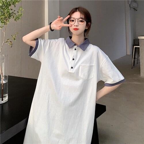 Female Korean Harajuku Casual Ins Loose Solid Color Tshirt Womens T-shirts Tops Japanese Kawaii Ulzzang Clothes For Women