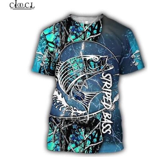 HX Newest Striped Bass Fishing Water T Shirt 3D Print Tops Harajuku Fashion Tees Women Mens T-Shirt Clothing Drop Shipping