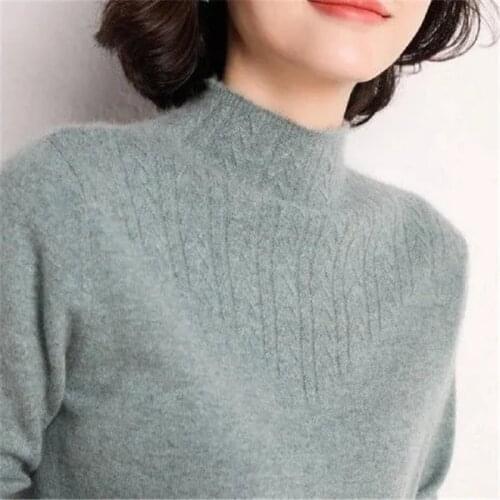 2021 New Autumn Winter Sweater Women Knitted Ribbed Pullover Sweater Long Sleeve Turtleneck Slim Jumper Soft Warm Pull Femme
