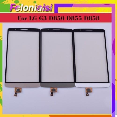 10pcs/lot screen 5.5" For LG G3 D850 D855 D858 Touch Screen Digitizer Sensor Outer Glass Lens Panel Black White Gold D850 Touch