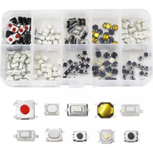 10 Types Car Remote Key Button Tactile Push Button Switch Micro Momentary Tact Assortment Kit