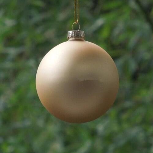 16pcs/pack Diameter=8cm Yellow Matte Series Glass Globe Christmas Day Decoration Lamp Blown Hanging Ball Festival Prop Pendant