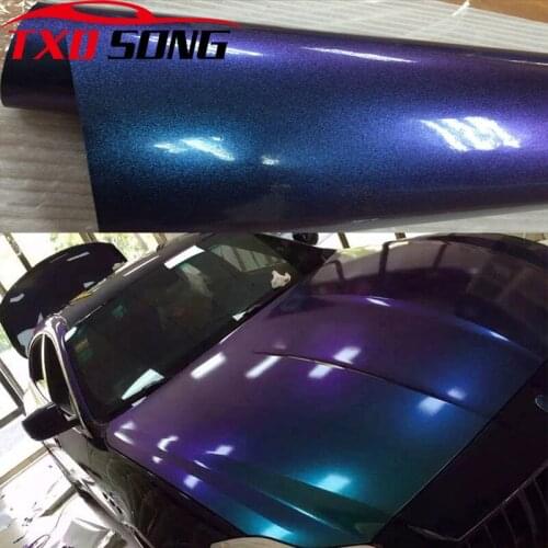 60CM*1M/2/3/4/5/6M Chameleon Glitter purple Car Wrap Vinyl Film Glossy DIY Car Body Film Chameleon Pearl Glitter Vinyl Sticker