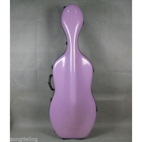 Nice lilac 4/4 cello fiberglass case with wheells #6717