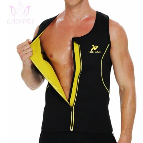 LANFEI Slimming Waist Trainer Vest Mens Hot Neoprene Workout Gym Weight Loss Shapewear Body Shaper Sauna Sweat Corset Shirt Tops