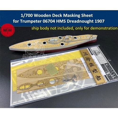 1/700 Scale Wooden Deck Masking Sheet for Trumpeter 06704 HMS Dreadnought 1907 Model TMW00069
