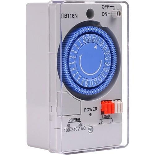 TB118N Mechanical Timer Switch Mini Mechanical Timer Relay Mechanical Timer Switch 230V 60Hz 24 Hours Mechanical Timer Switch