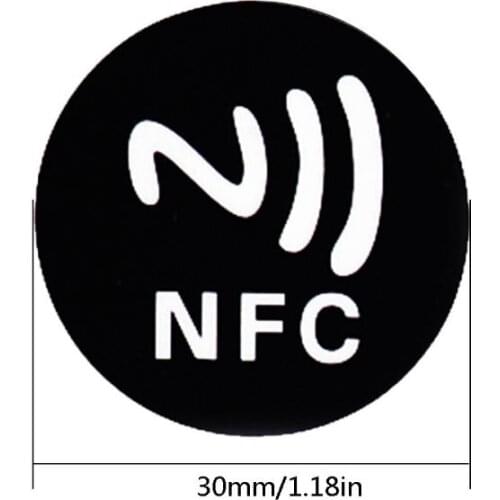 6PCS Black Anti Metal Sticker NFC Ntag213 Tags NTAG 213 Metallic Label Badges