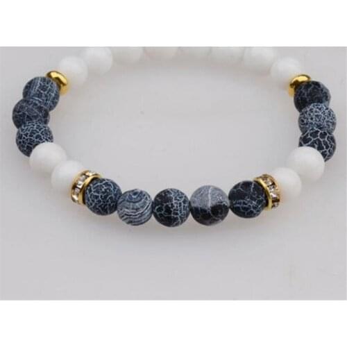 2017 New Men Womens Yoga Bead Charm Agate Stretch Lovely Fashion Bracelets natural Unisex Gemstone Meditation energy Handmade