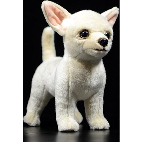 Original Chihuahua Dog Mini Dog Kids Stuffed Plush Toys Cream Cute Lovely Child Gift Lifelike Filling Animal Doll Poodles Gift