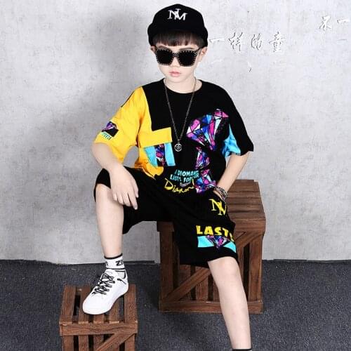 4-14 Years Summer Boy Clothing Set 2021 New Fashion Casual Active T-shirt+ Pant Kid Children Boy Teenager Clothing