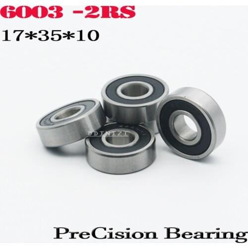 6003RS Bearing ABEC-3 17*35*10 mm Deep Groove 6003-2RS Ball Bearings 6003RZ 180103 RZ RS 6003 2RS EMQ Quality (4 PCS)