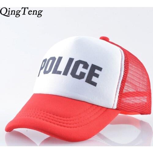 Police Print Letters Baseball Cap For Boys And Girls Summer Breathable Mesh Children Snapback Hat Outdoor Visor Hats