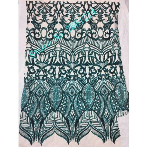 Popular guipure lace fabric BZL-18086 african sequins fabric/water soluble lace for party dress in green color