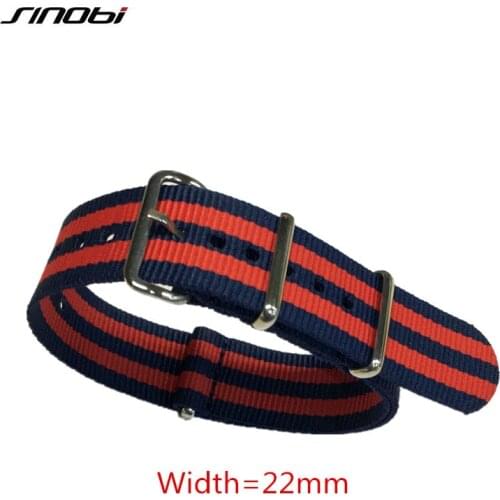 Sinobi 20 22 mm Brand Army Sports nato fabric Nylon Bands Buckle belt watchband accessories For 007 James bond Watch Strap Gift