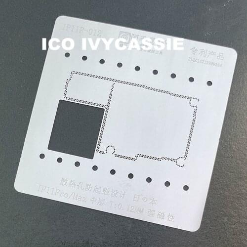 Middle Layer BGA Stencil For iPhone 11/11Pro/11pro Max Reballing Solder Tin Plant Net 0.10mm Thickness Heat Template