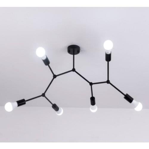 Vintage Spider Ceiling Chandelier for Bedroom Living Room Balcony Track Industrial Home Decor Indoor Lighting Fixture Black Bulb