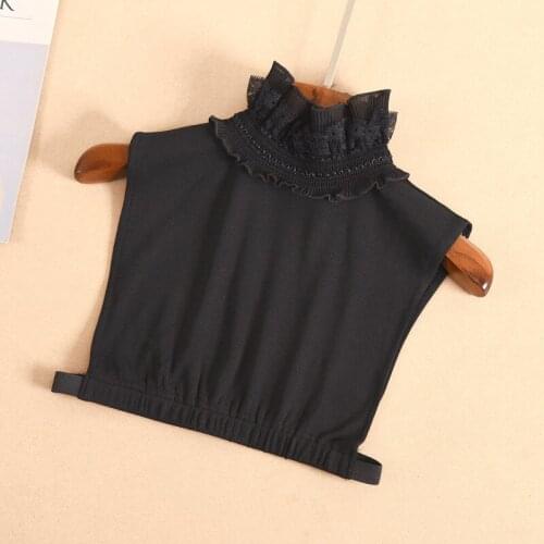 Black Ruffle Stand Fake Collar for Women Female Shirt Detachable Collars Shirt False Collar Neckwear Clothies Nep Kraagie