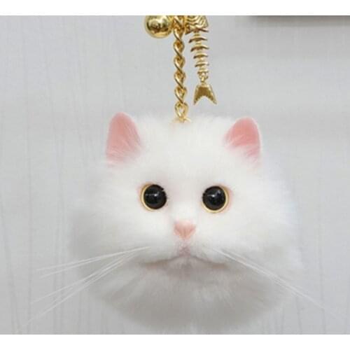 High quality simulation plush cute cat mobile phone buckle bag buckle car key chain women optional collocation