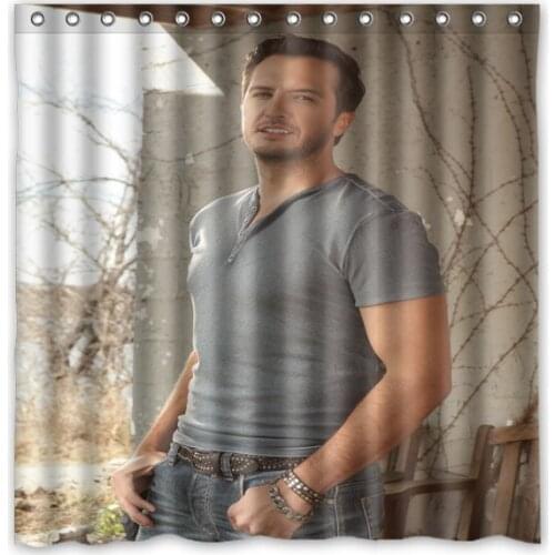 Country Singer luke Bryan Pattern Printed Polyester Shower Curtain Waterproof Home Bathroom Curtains 180x180cm