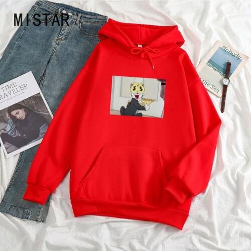 Women Hoodies Harajuku Fashion Tops Plus size Sweatshirt Hoody Printed Funny Love money cat Long Sleeve Hooded Women Clothing