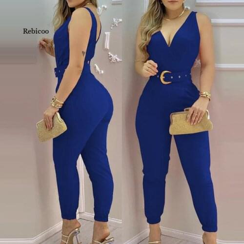 Women Jumpsuit Puff Shoulder Deep V Neck Short Sleeve Shirt Overalls Elegant Office Lady One Piece Romper New Spring Summer