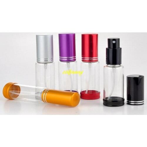 300pcs/lot Fast shipping 20ML Portable Glass Perfume bottle With Aluminum Anti wrestling ring Atomizer Empty spray Parfum Case