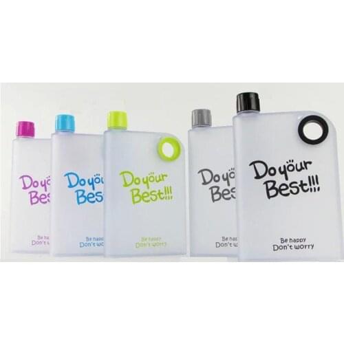 380ml Creative High Grade Plastic Portable Handy Cup Book Shape Flat Sports Kettle