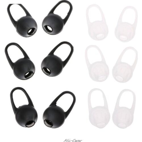 6 Pcs / 1 Set High Quality Silicone In-Ear Bluetooth Earphone Earbud Tips Headset Earplug Cushion Cover Black/Transparent