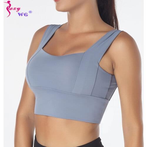 SEXYWG Sports Bra Tops Women Sportwear Gym Yoga Crop Top High Impact Fitness Workout Shirt Sexy Push Up Wireless Bra Bralettes