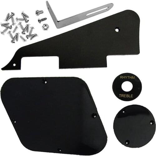 1Set Black Pickguard Cavity Switch Covers Pickup Selector Plate Bracket Screws Fit Les Paul Guitar Style Kit