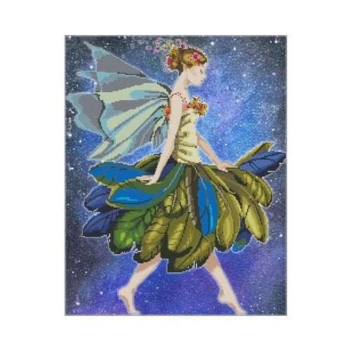 Artistic hand-dyed hand cross-stitch cloth with beaded metal thread cross-stitch kit MD angel styles cross stitch MD-83