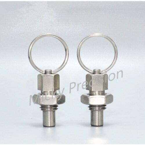 Index Plunger MIT717 Stainless steel 304/Carbon steel Pull Ring and Lock Nut Retracted Plunger Pin with Ring and Lock Pin M6-M16