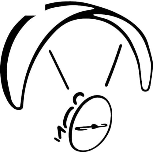 Personality Car Sticker Creative Fun Fashion Car Sticker Paraglider Adventure Pattern Decoration Anti-UV Accessories Black/White