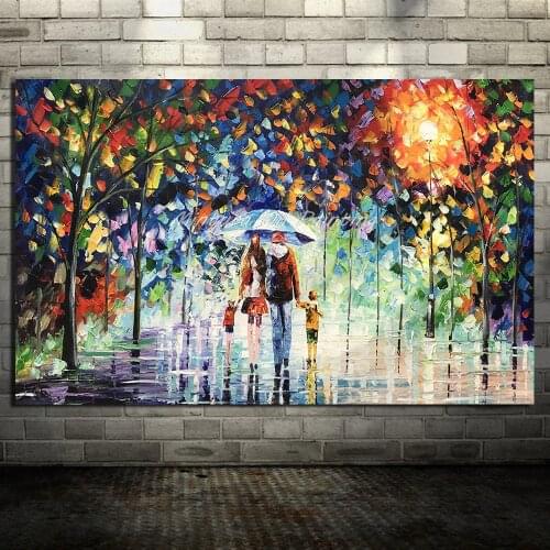 Mintura Handpainted Palette Knife Landscape Oil Painting Modern Abstract Canvas Wall Art Picture For Living Room Wall Decoration