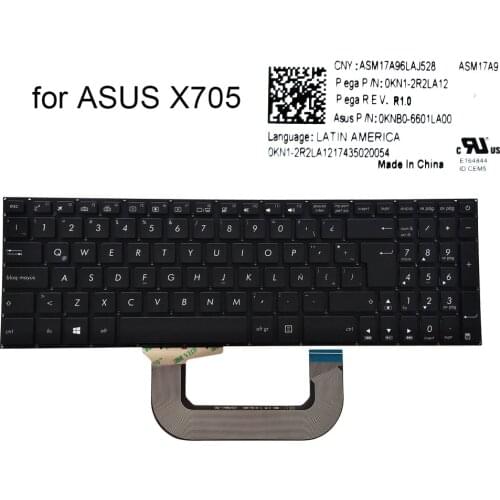 Latin backlit keyboard for ASUS VivoBook 17 X707M X705MA X705 MB X705F X705FD X705Q X705QR LA pc laptop keyboards 0KNB0 6601LA00