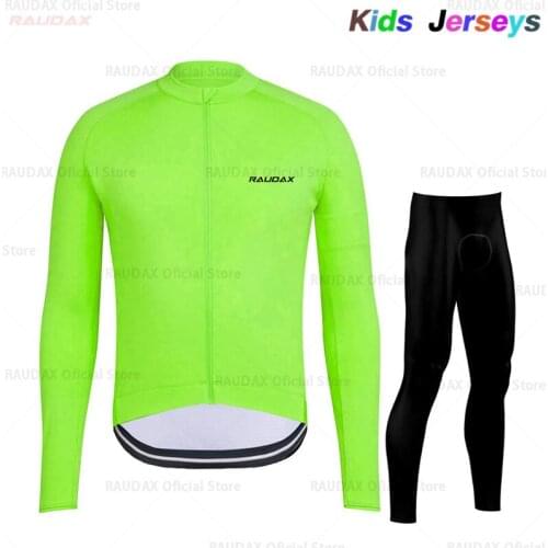 2020 Spring/Autumn Kids Cycling Jersey Set Maillot Ropa Ciclismo Quick Drying Boys Long Sleeve Bike Set Solid Color Bike Uniform