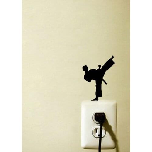 Fashion Karate Taekwondo Martial Arts Fashion Wall Switch Stickers 5WS1044