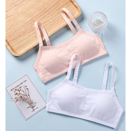 Soft Cotton Underwear For Teenage Puberty Cotton Child Bra For Kids Students 8-16 Yrs Young Girls Training Bra