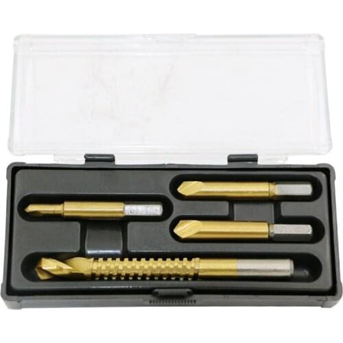 New 4Pcs Screw Extractor Drill Bits Guide Set Broken Damaged Stud Bolt Remover Adapters WoodWorking Tools Kit Screw Set 1# 2# 3
